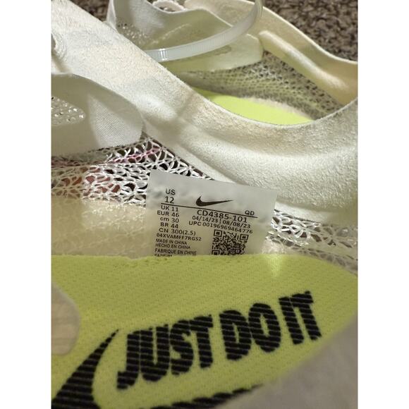 Nike Air Zoom Victory Track & Field Spikes White Pink Neon Yellow Size 12 - Picture 5 of 5